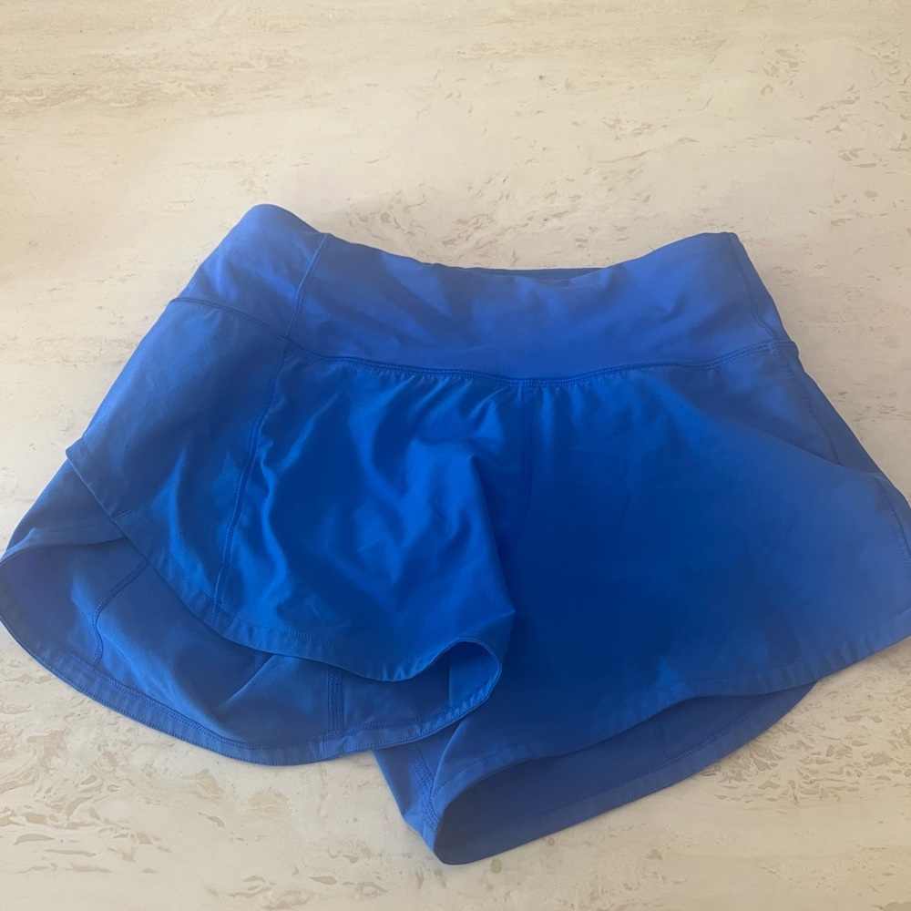 Blue lululemon speed up shorts